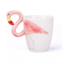 Tazón Taza 3d Café Té Cerámica Flamenco Rosado Ave